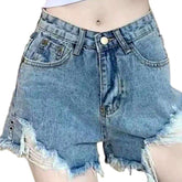 Weite Damen-Shorts im Used-Look
